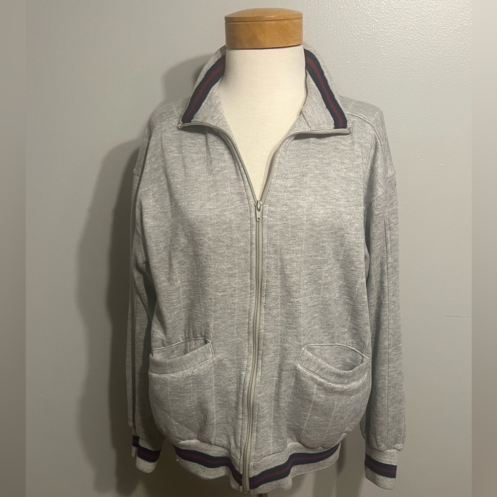 Gray Zip-Up Jacket with Pockets